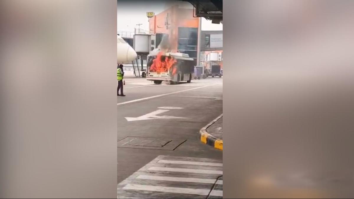 Air India bus catches fire at Delhi Airport, no casualty