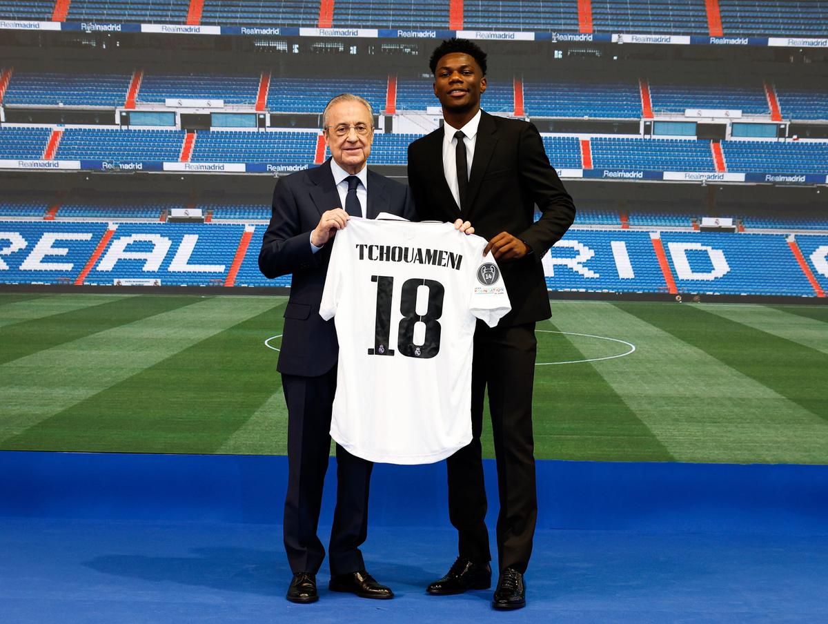 Aurelien Tchouameni joined Real Madrid from AS Roma on a 6-year contract. File