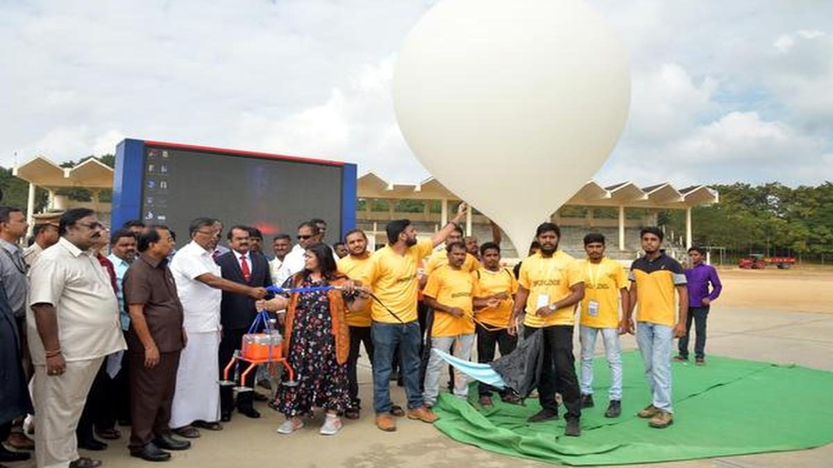 Students launch satellites using helium balloon in Vellore The Hindu