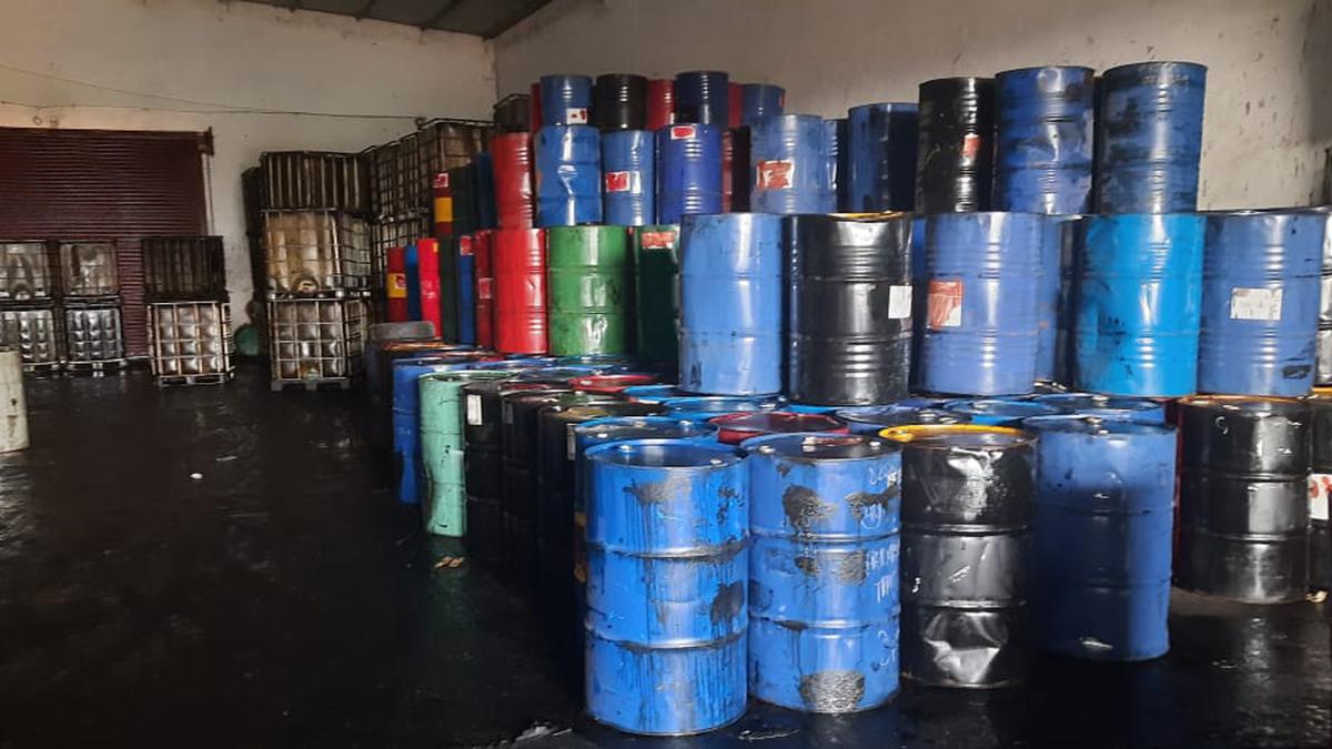 Three held for illegal storage of black oil in godown near Ponneri