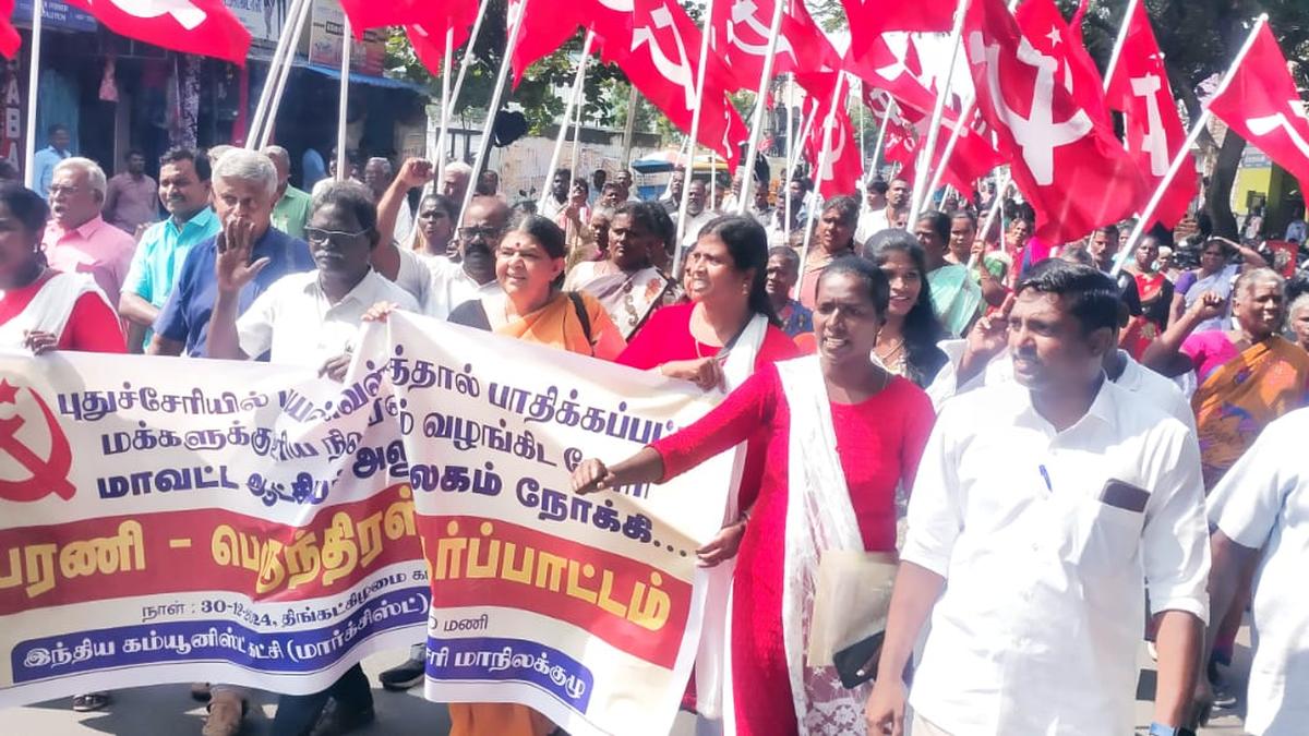 CPI (M) workers stage protest in Puducherry