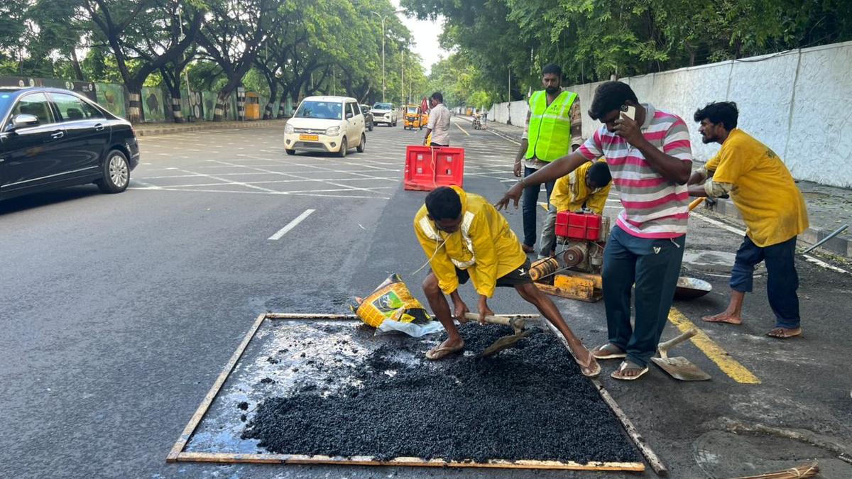 Highways Department takes up repairs of roads damaged by rain in Chennai