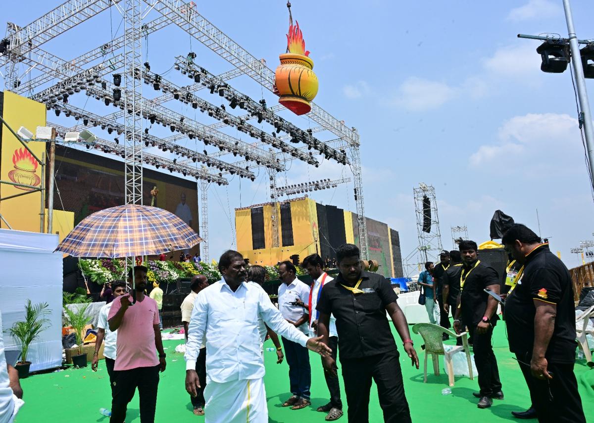 PMK Senior Leader GK Mani oversees the arrangements of Thiruvidanthai near Mamallapuram, PMK Founder Dr. S. Ramadoss and PMK President Dr. Anbumani Ramadoss and PMK Cadre will participate in the party's Chithirai Pournami Pournami Pournami Pournami vanniyar youth for 12 years on May 11, 2025, both of which were attended for 12 years. PMK Senior Leader GK Mani oversees the arrangements of Thiruvidanthai near Mamallapuram, PMK Founder Dr. S. Ramadoss and PMK President Dr. Anbumani Ramadoss and PMK Cadre will participate in the party's Chithirai Pournami Pournami Pournami Pournami vanniyar youth for 12 years on May 11, 2025, both of which were attended for 12 years.