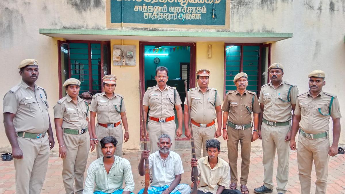 Three arrested for poaching in reserve forest near Sathanur dam
