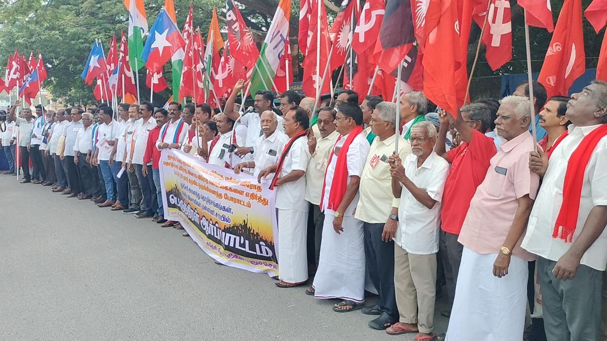 Trade unions stage protest in Puducherry demanding withdrawal of new labour codes