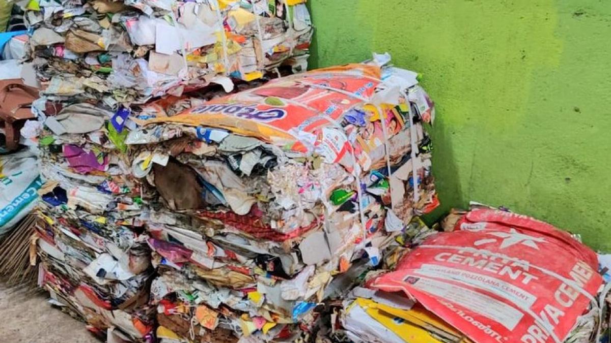 Greater Chennai Corporation has sent over 5000 tonnes of baled plastics to Dalmia Cements in Ariyalur