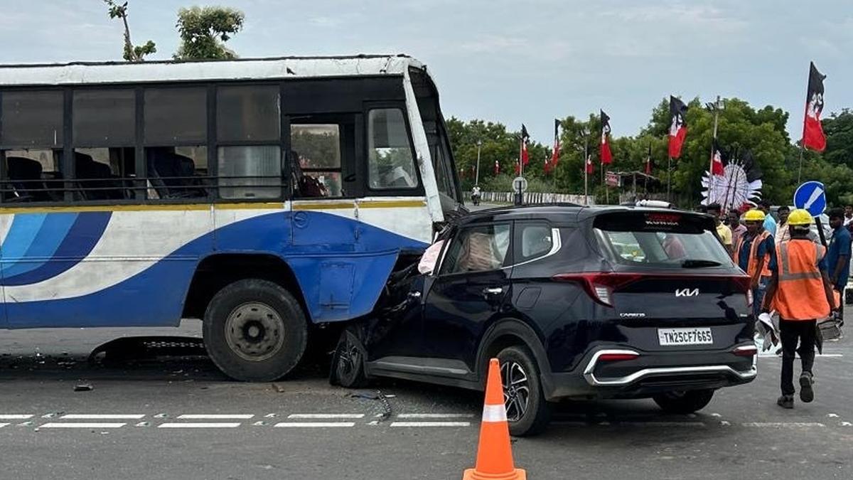 10 persons injured after bus collides with SUV in Tiruvannamalai