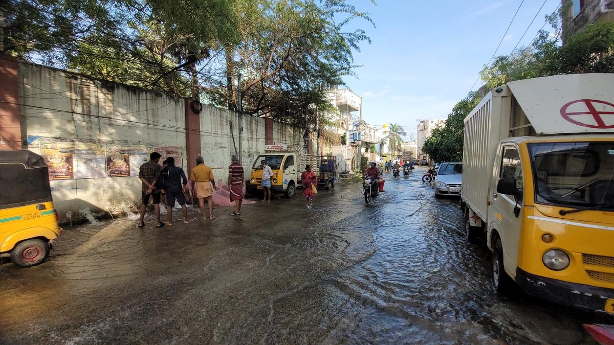 Rainwater let through IIT compound wall floods several roads at Taramani