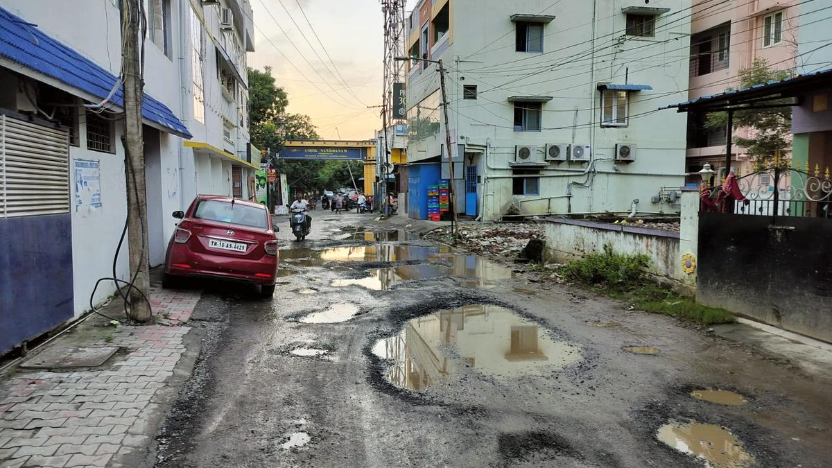 Erikkarai Main Road in Thiruverkadu remains neglected for years together