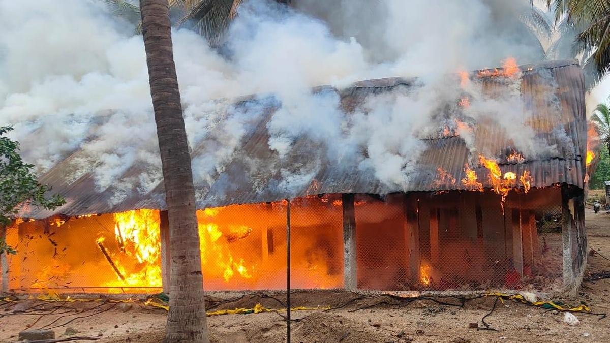 Two empty sheds of poultry farm destroyed in fire