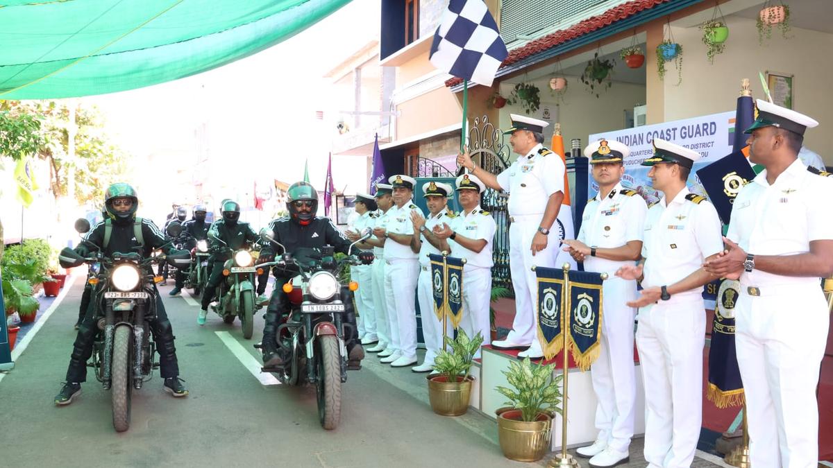 Bike rally flagged off on the occasion of 50th anniversary celebration of Indian Coast Guard