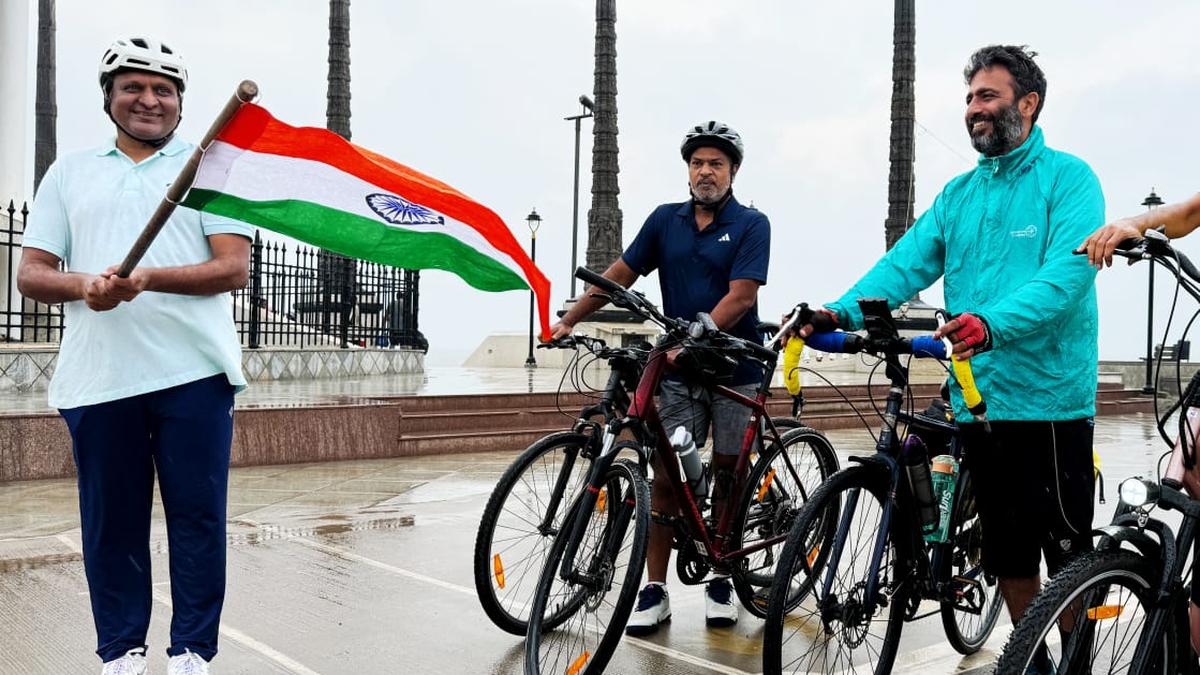 Man on an inter-continental cyclothon mission