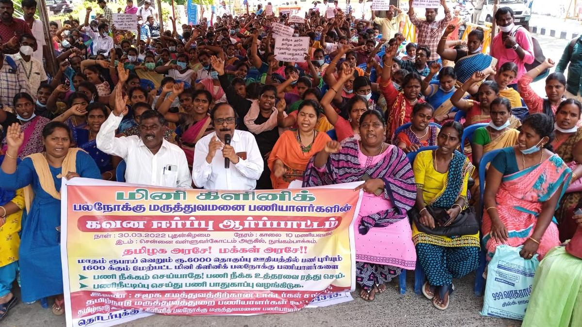 Multipurpose health workers stage protest against service termination