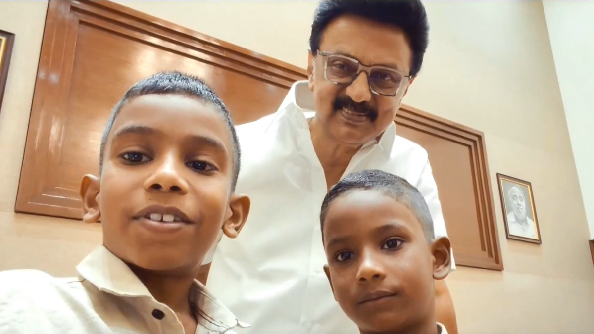 Chief Minister M.K. Stalin meets Deva and Jiva, the child influencers who tell everyone to study