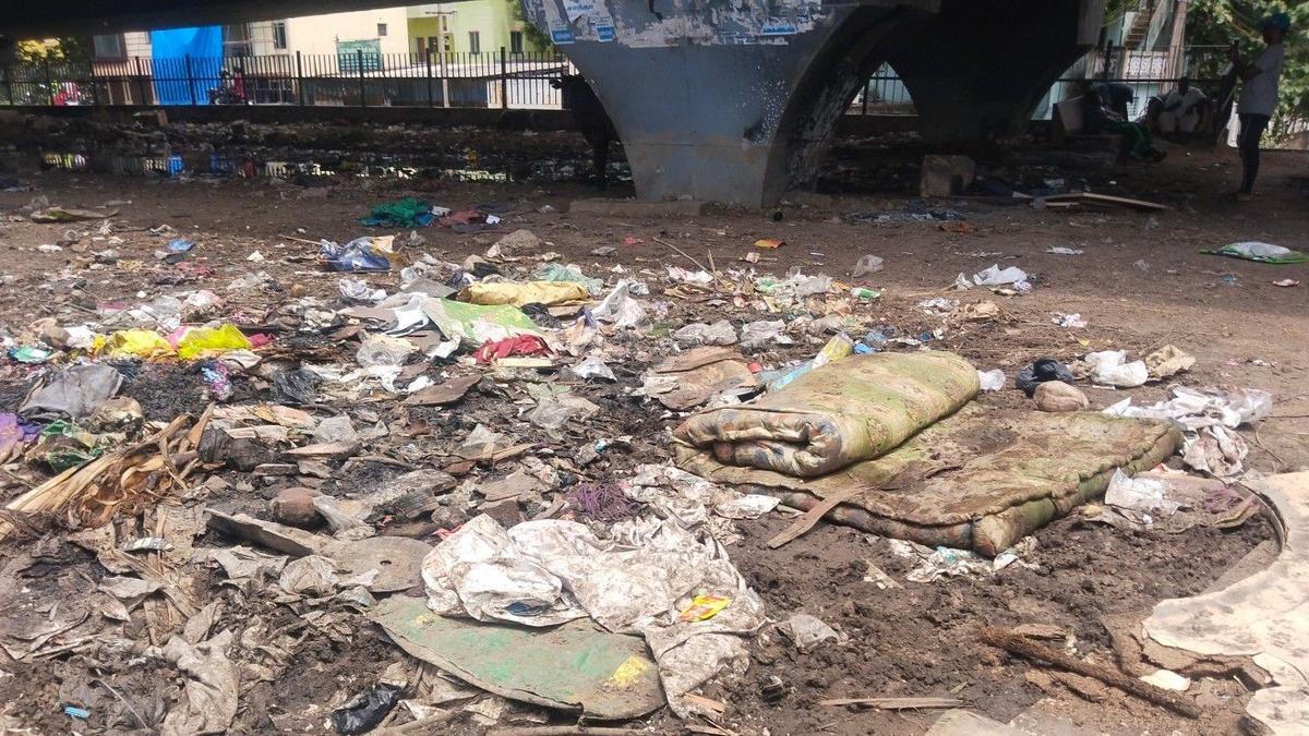 A noxious mixture below the flyover of Pallavaram-Thoraipakkam Radial Road