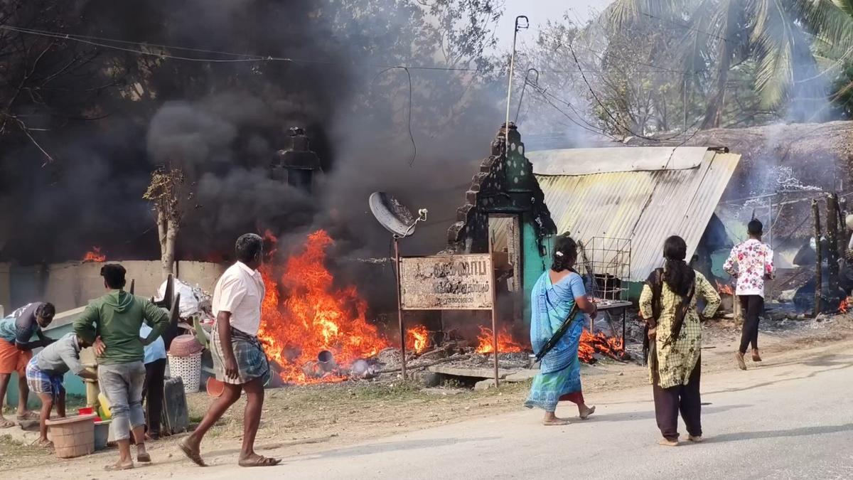 Elderly woman rescued as fire spreads in four houses near Tirupattur