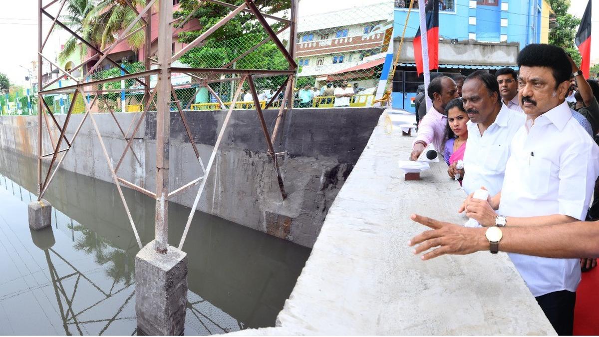 Stalin inspects ongoing works in Kolathur