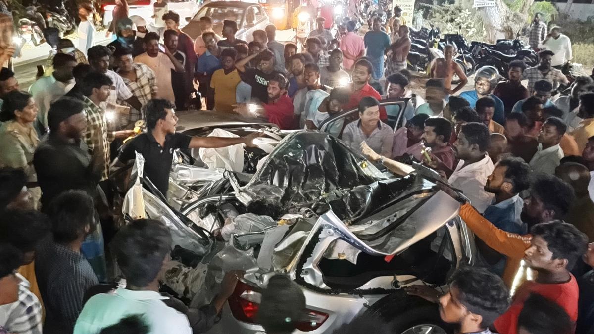 Five killed as car hits cattle and rams tree near Kalpakkam 