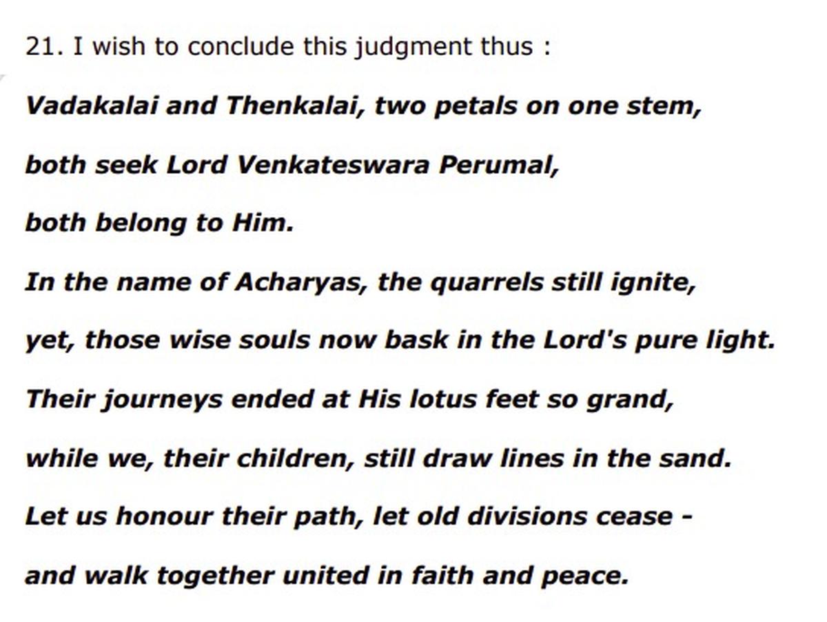 Screengrab of the judge's poem mentioned in the madras high court order Screengrab of the judge's poem mentioned in the madras high court order