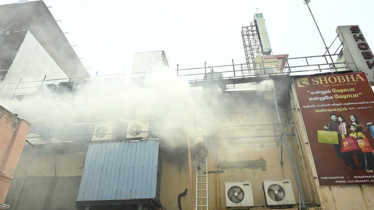 Fire breaks out at textile shop on Ranganathan Street in Chennai