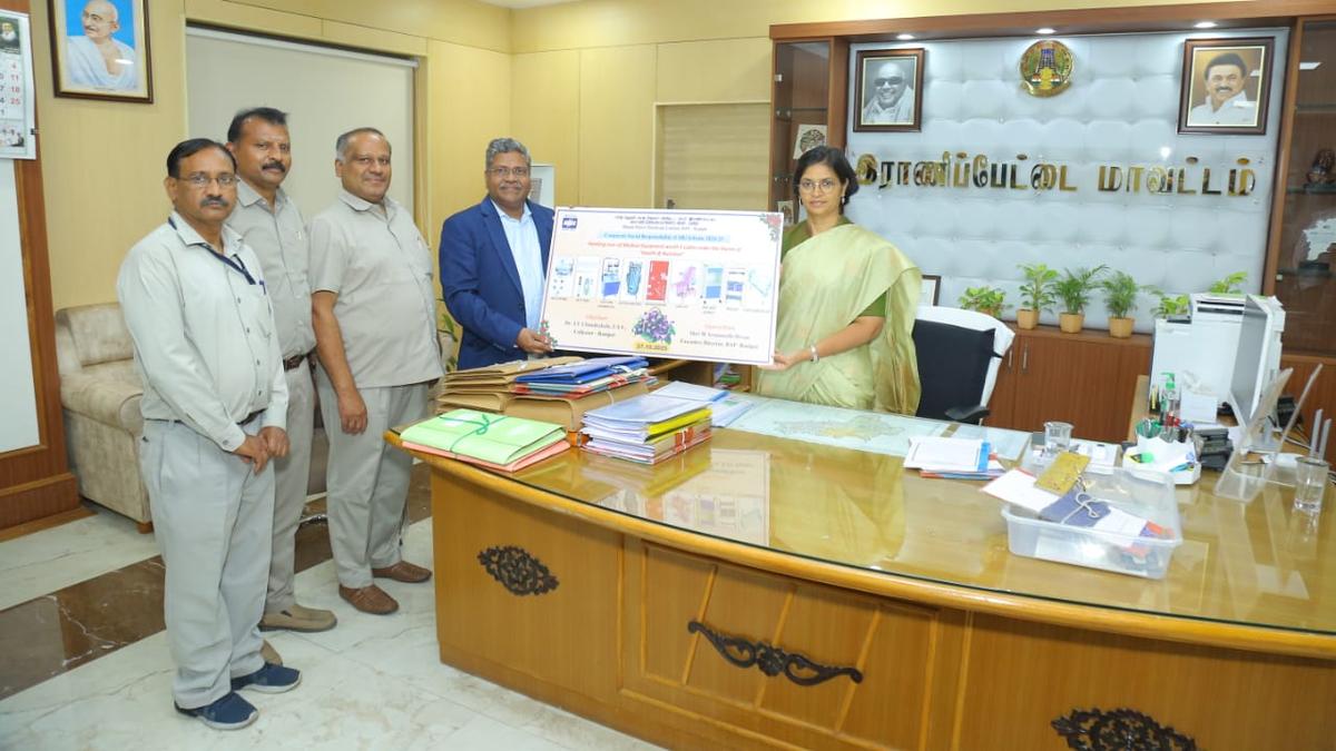 BHEL donates medical equipment to government hospitals in Ranipet