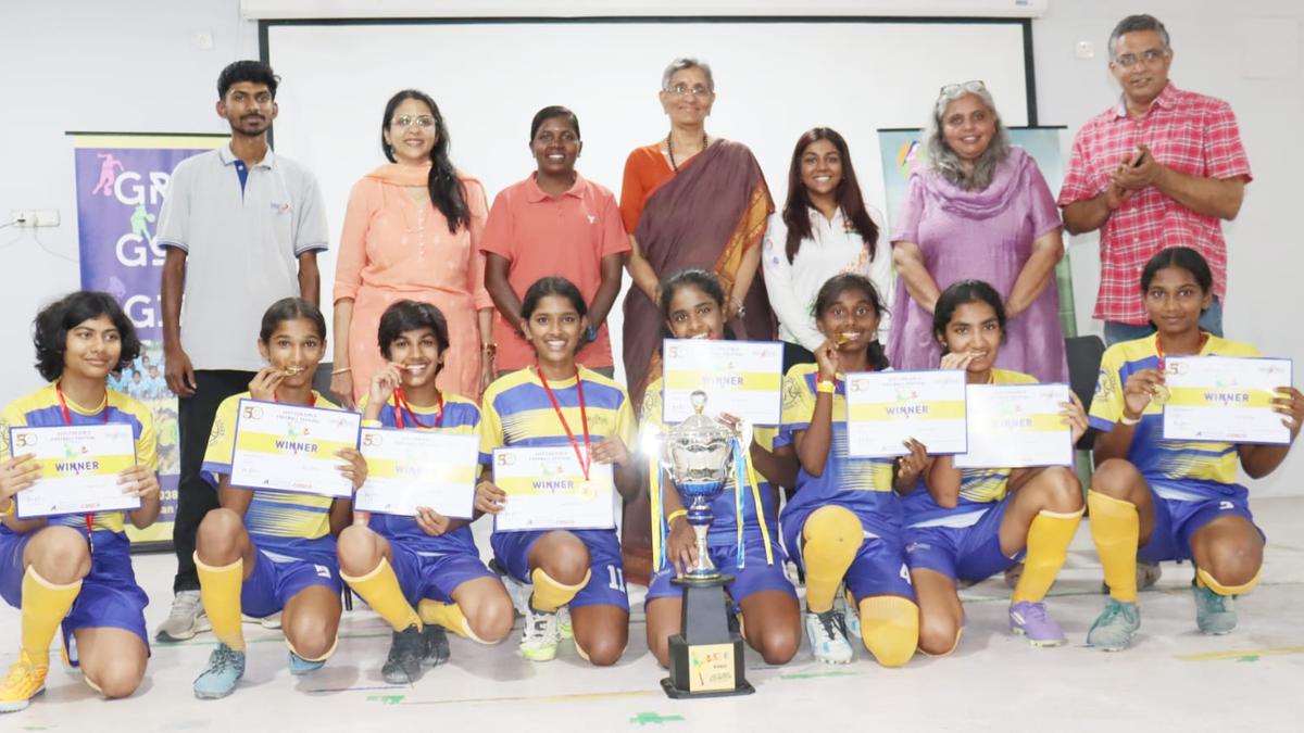 Students participate in women’s football tournament in Ranipet