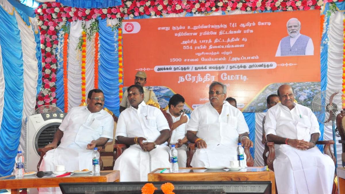 PM virtually lays foundation for RoB at Villianur railway station