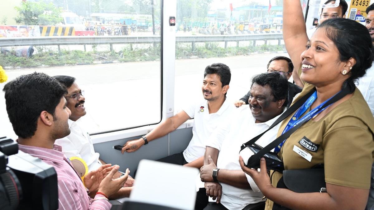 Udhayanidhi flags off 125 new low-floor electric buses from upgraded Poonamallee depot