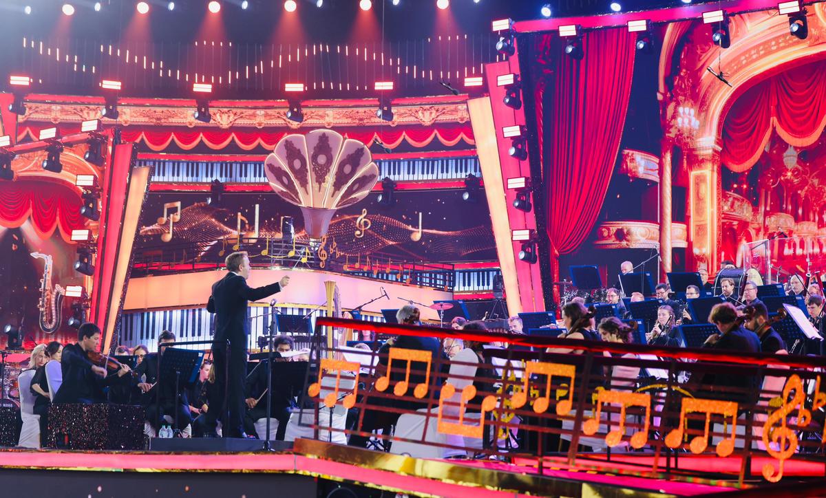 The London Philharmonic Orchestra performs music composer Ilaiyaraaja’s Valiant Symphony I at Chennai on September 13, 2025