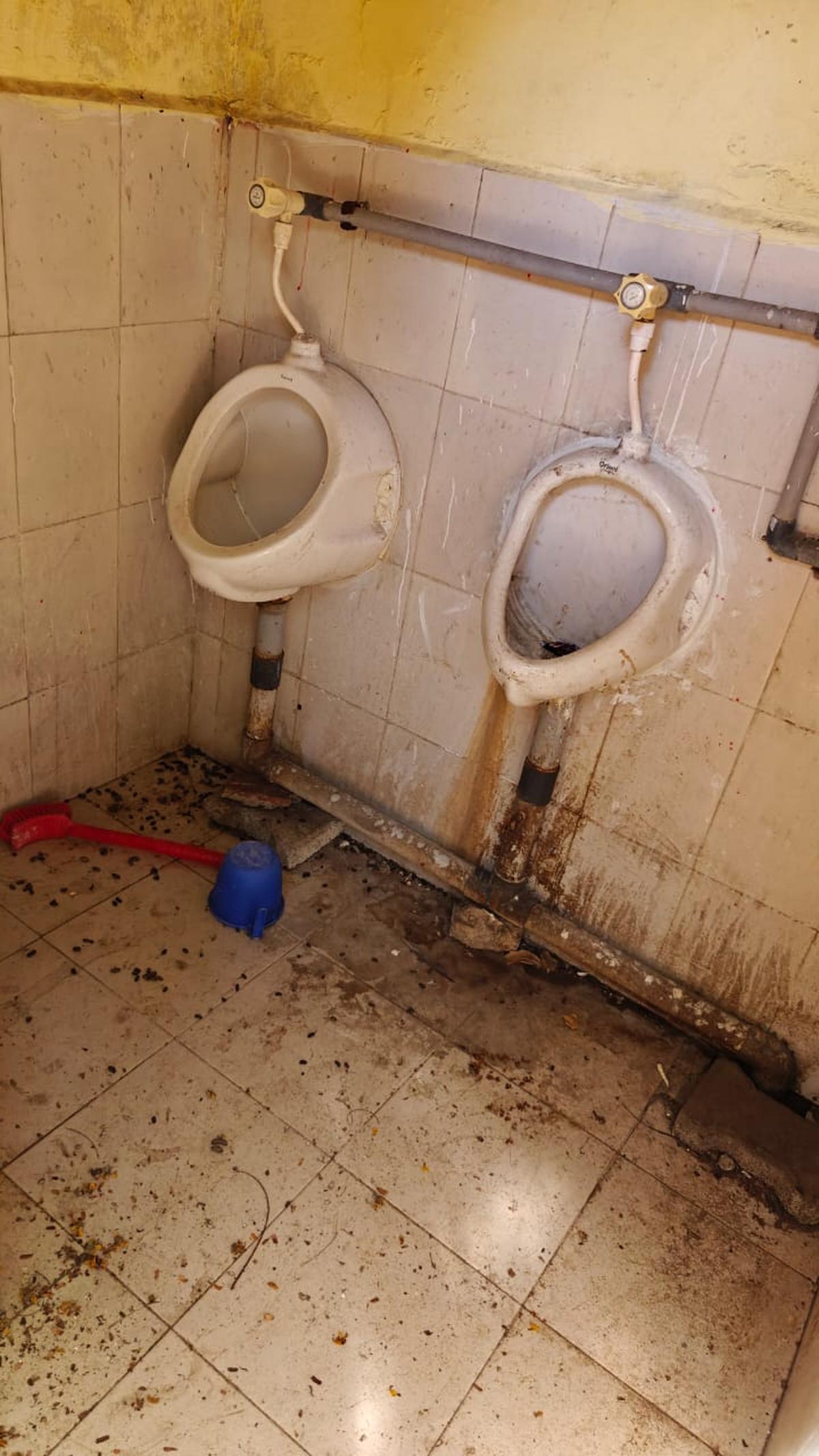 Undermaintained toilets at the Chennai Corporation Middle School in Namachivayapuram, Choolaimedu, where 280 children studied in 2023-24. Ward 109 Councillor mentioned the building is in a dilapidated condition for over three years.