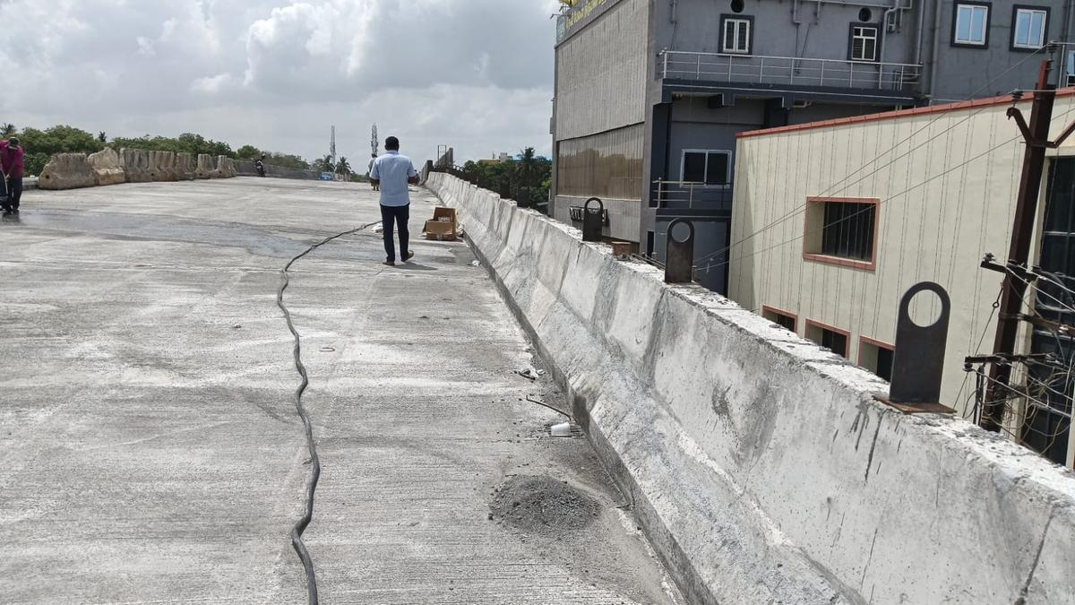 One side of LC 2 Pattabiram railway siding flyover nearing completion