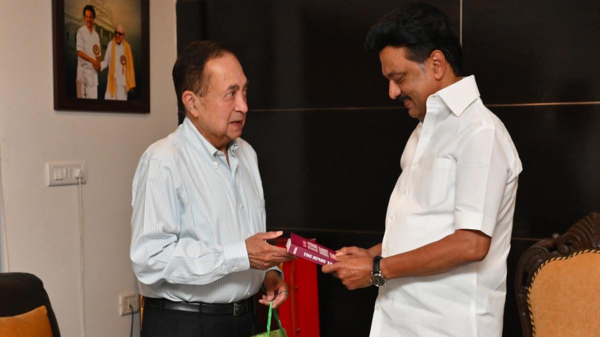 N. Ram calls on CM, presents The Hindu Year Book 2026