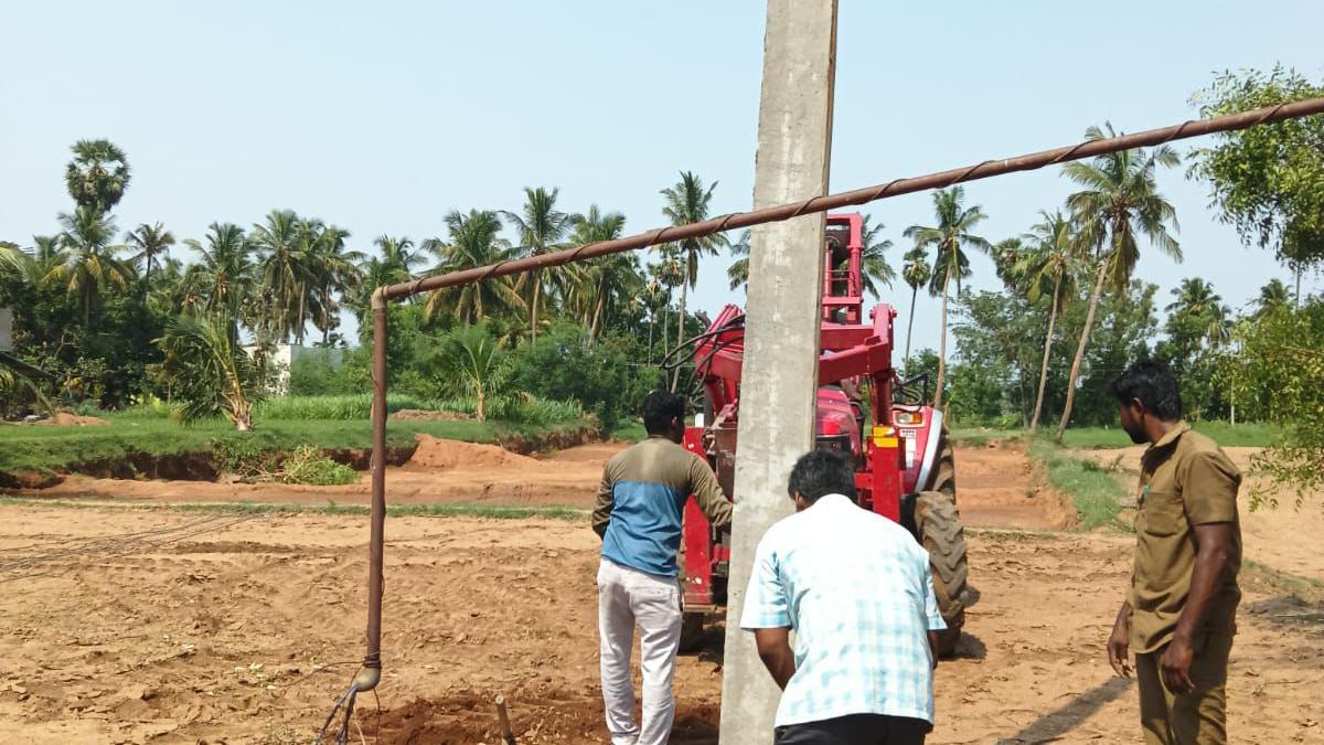 Tangedco replaces electrical poles damaged by strong winds in Tiruvannamalai