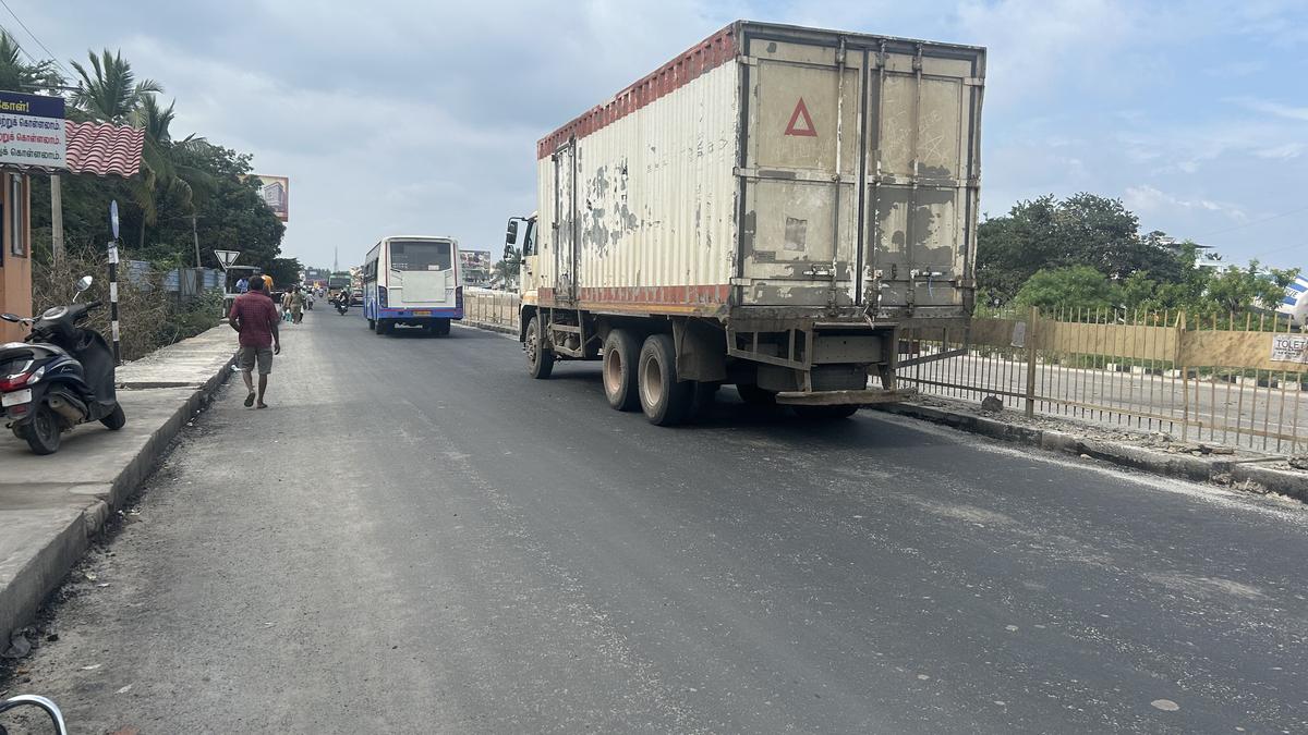 NHAI relays damaged service lane near CMC Ranipet campus on Chennai - Bengaluru Highway