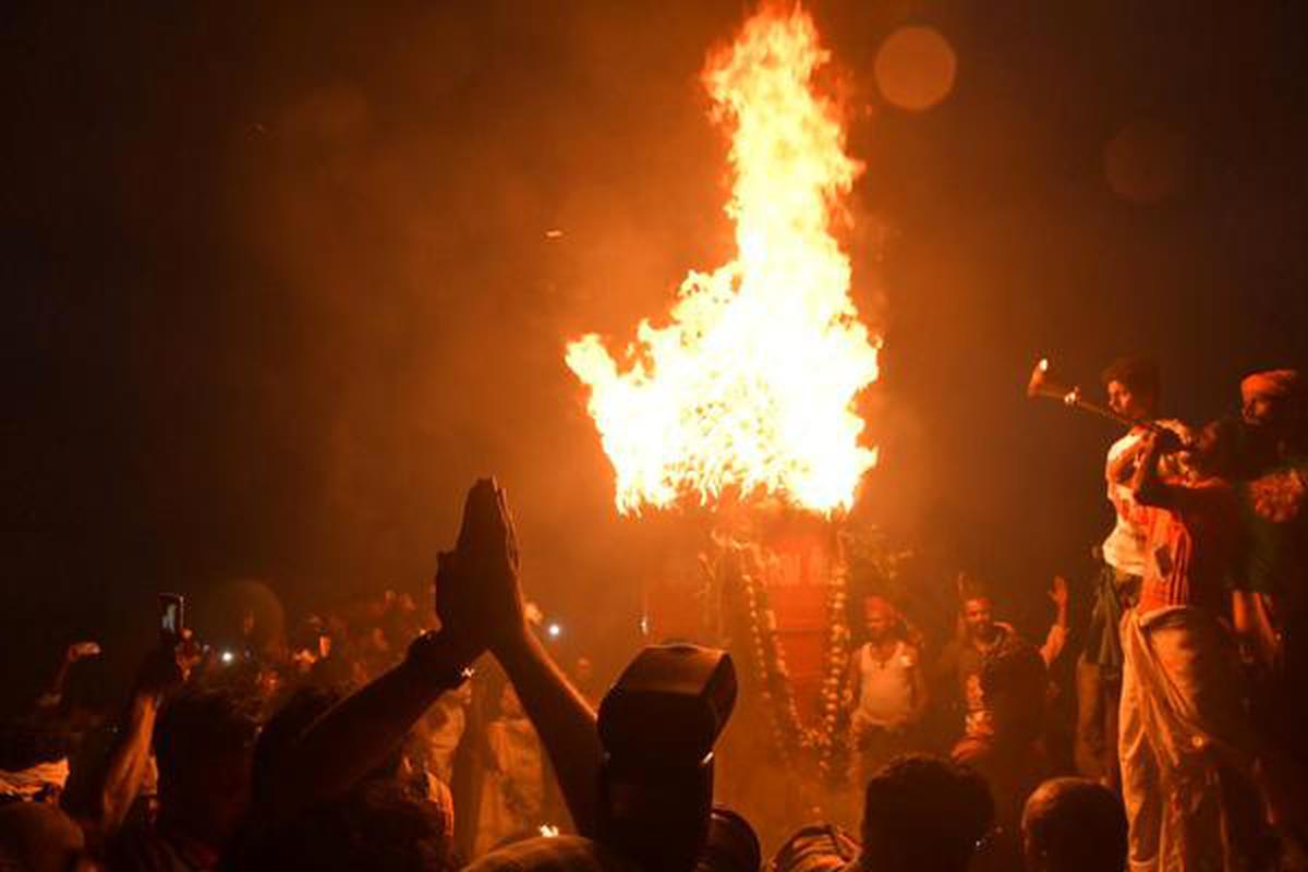 Lakhs of devotees witness lighting of Karthigai Deepam at ...