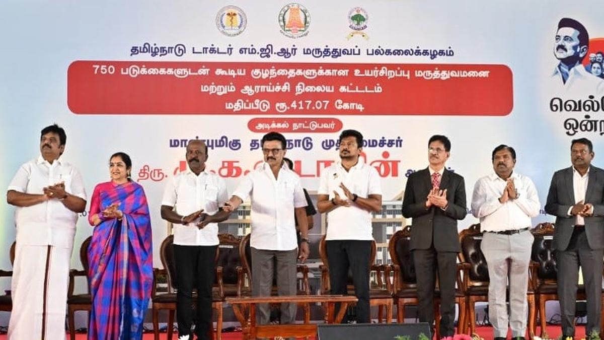 Stalin unveils foundation for construction of super-speciality children’s hospital and research centre in Guindy