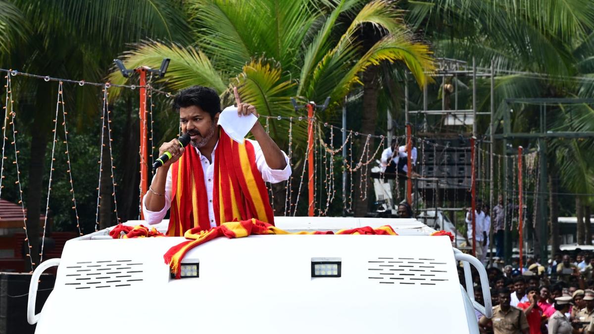 DMK ‘staging drama’ with conflicting positions on farmers’ issues: Actor Vijay at Parandur