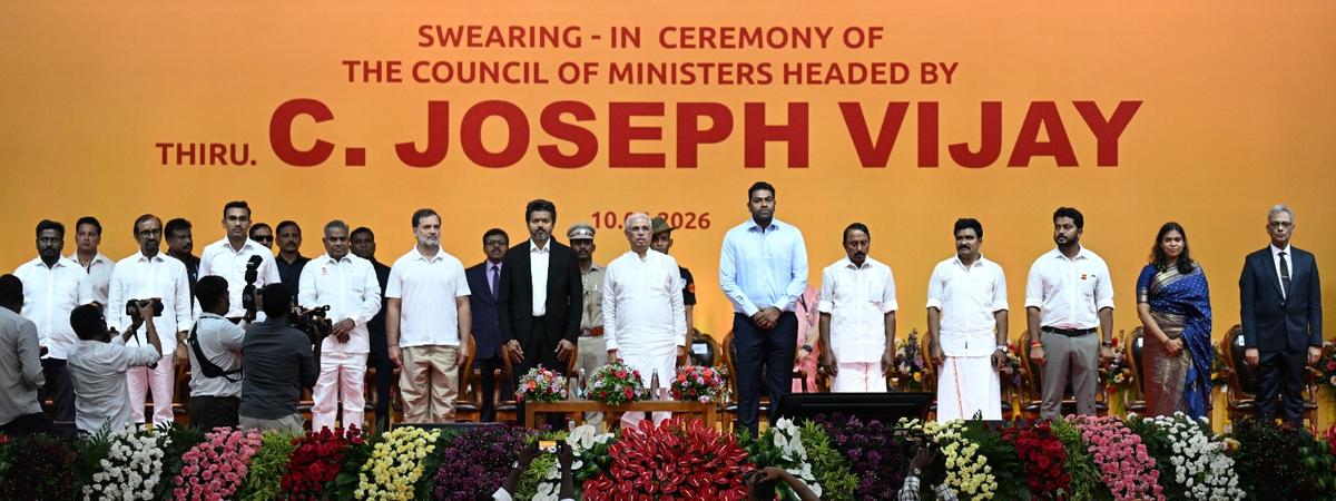 Vande Mataram song during Vijay's swearing-in ceremony: CPI questions relegation of Tamil Thaai Vaazhthu - The Hindu