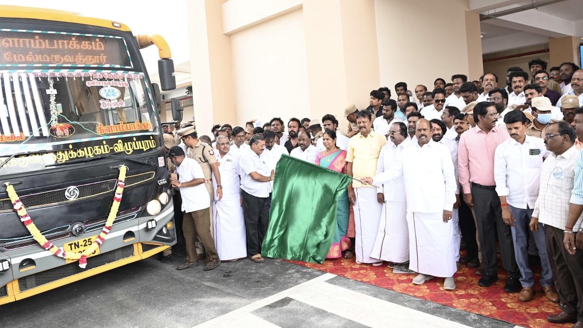 Minister flags off bus services at new terminus in Tiruvannamalai