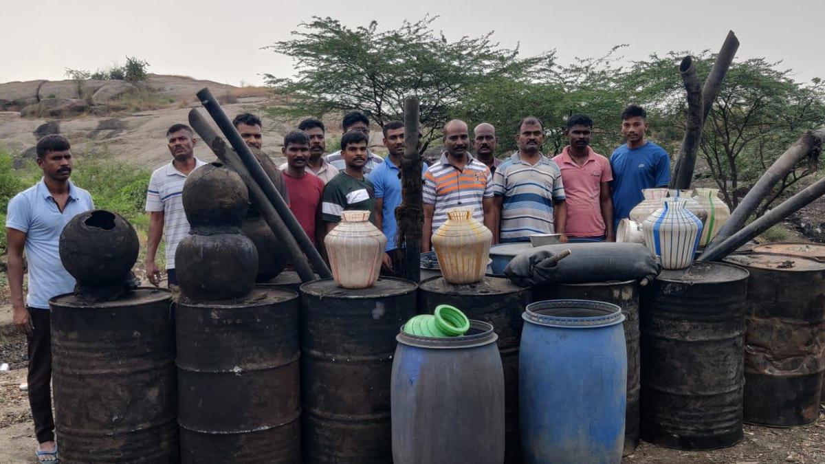 Over 21,000 litres of fermented wash and illicit arrack destroyed in Vellore and Tirupattur