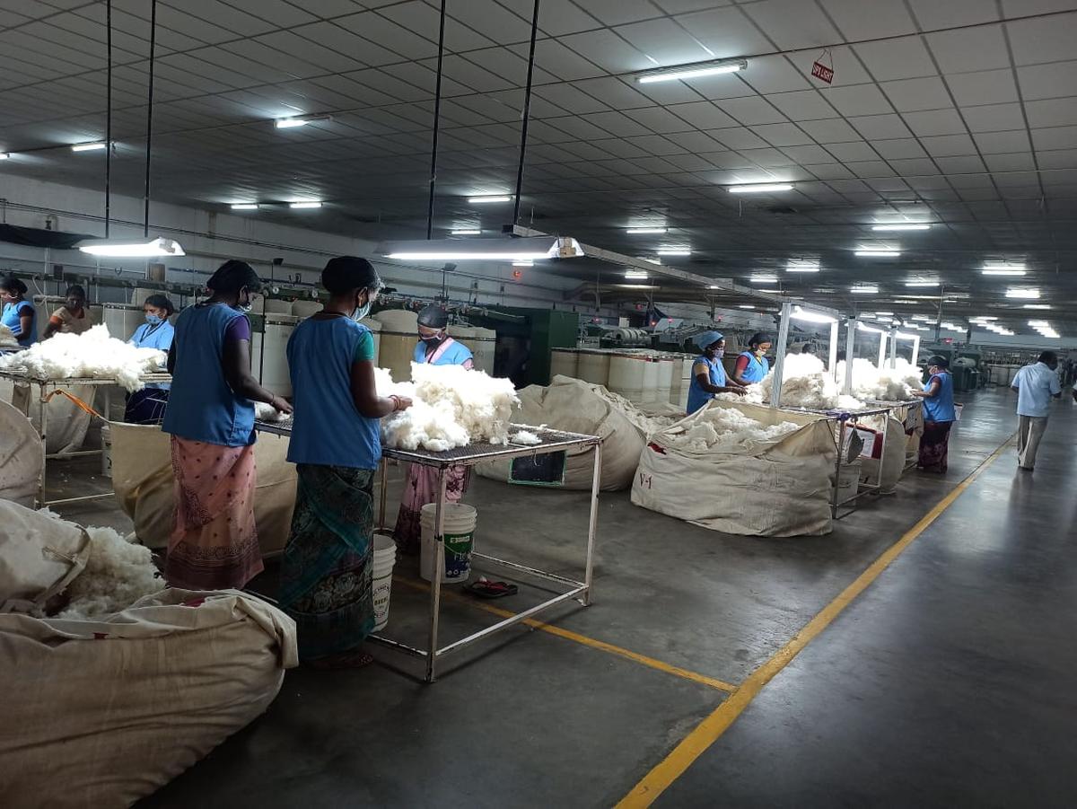 Women workers at a textile factory in Tamil Nadu Women workers at a textile factory in Tamil Nadu