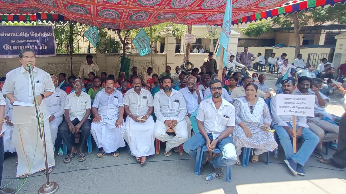 Protest organised for holding local bodies’ polls in Puducherry