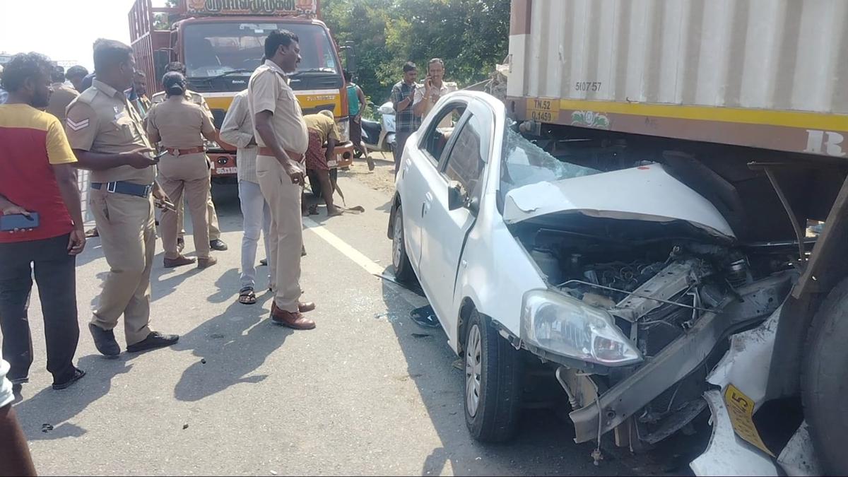 Three killed, three injured as car rams lorry near Walajah