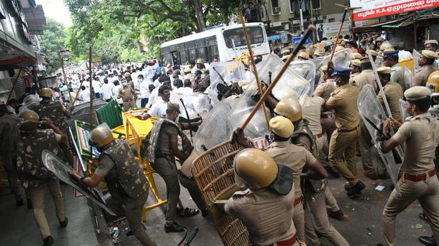 Violence erupts near AIADMK party headquarters before general council meeting