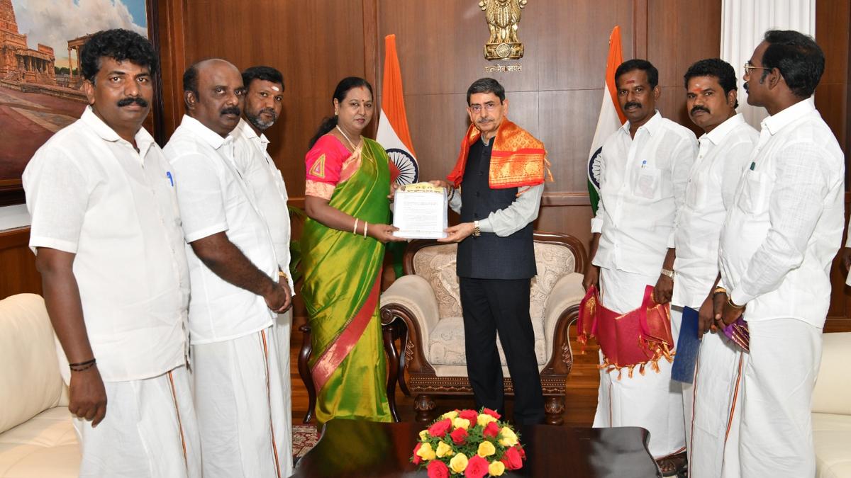 DMDK treasurer Premalatha meets Governor, submits representation on various issues including Cauvery water sharing