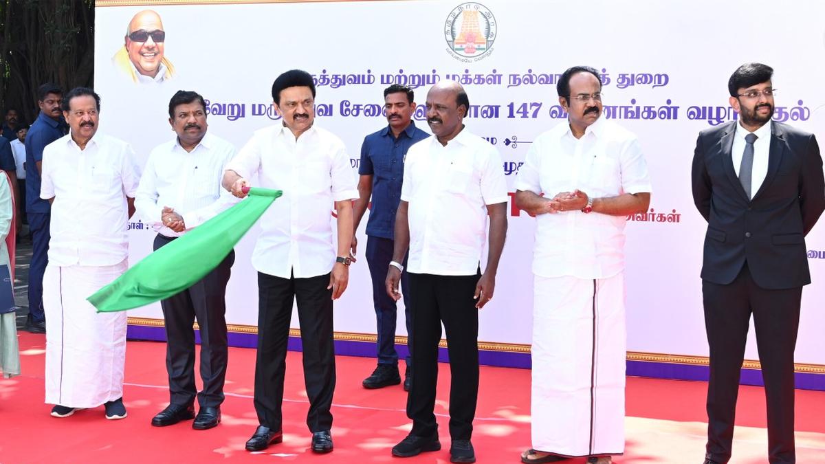 Stalin flags off ambulances, launches web page with works of Karunanidhi