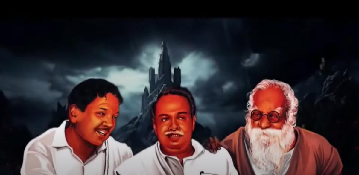A still from the video clipping played at the Muruga Bhaktargal conference in Madurai A still from the video clipping played at the Muruga Bhaktargal conference in Madurai