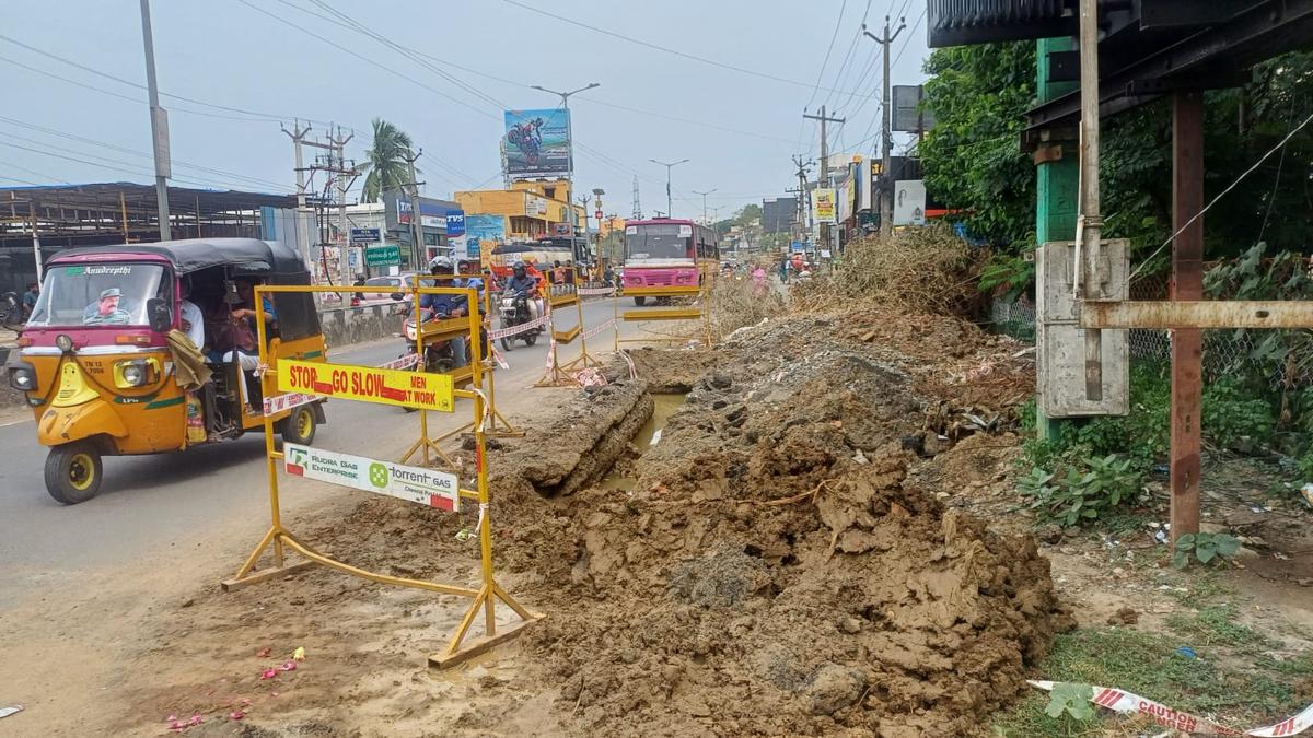 CTH Road in bad shape after it was dug up on some stretches for laying gas pipes