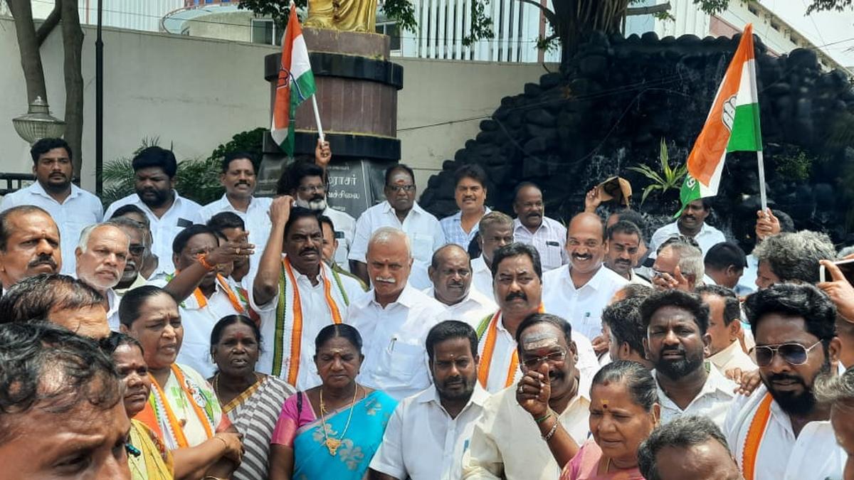 Congress workers celebrate party’s win in Karnataka polls