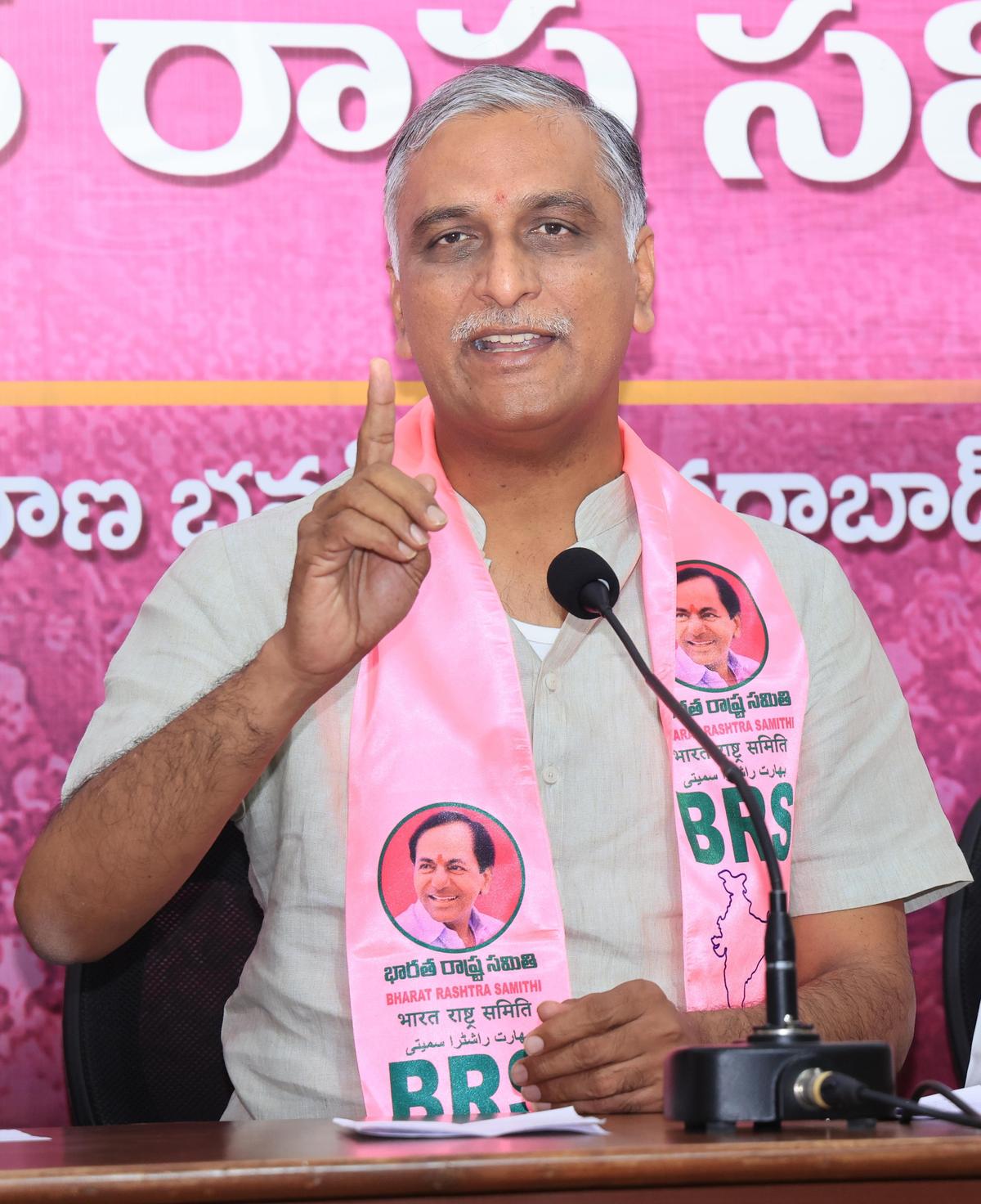 BRS leader T. Harish speaking to the media in Hyderabad on Thursday. BRS leader T. Harish speaking to the media in Hyderabad on Thursday.